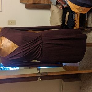 FALL SALE: Three dots faux wrap dress, burgundy XL